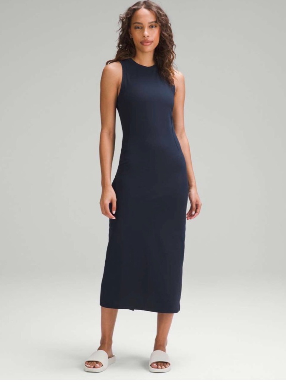 Lululemon All Aligned Ribbed Midi Dress True Navy Size 6